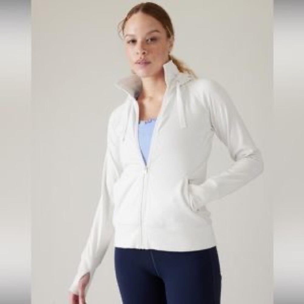 Athleta Triumph Hoodie Women’s Size XS White Hoodie Full Zip
